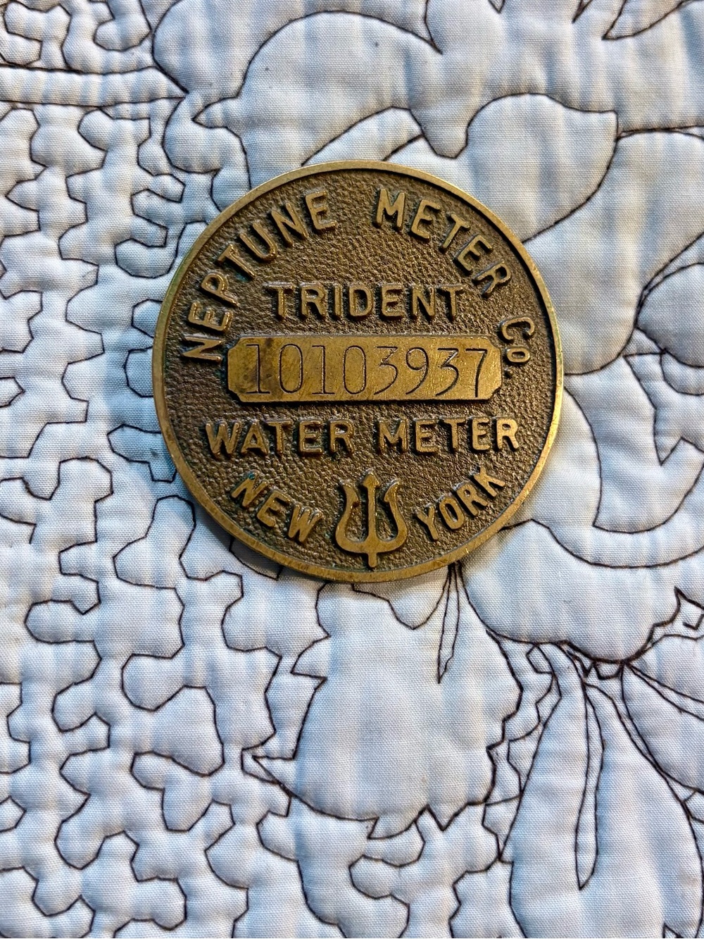 💥Vintage Neptune Meter Co Trident Brass Water Meter Belt Buckle Steampunk 💚